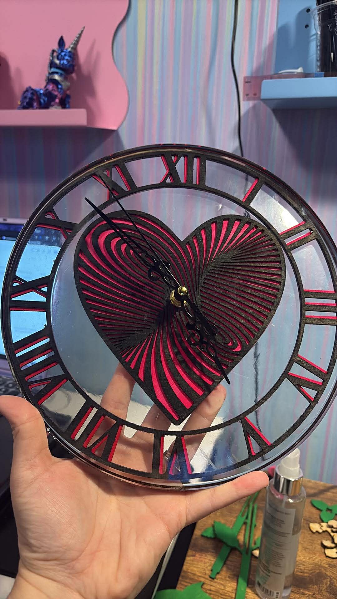 Heart of Time Wall Clock – Modern Roman Numeral Art Clock