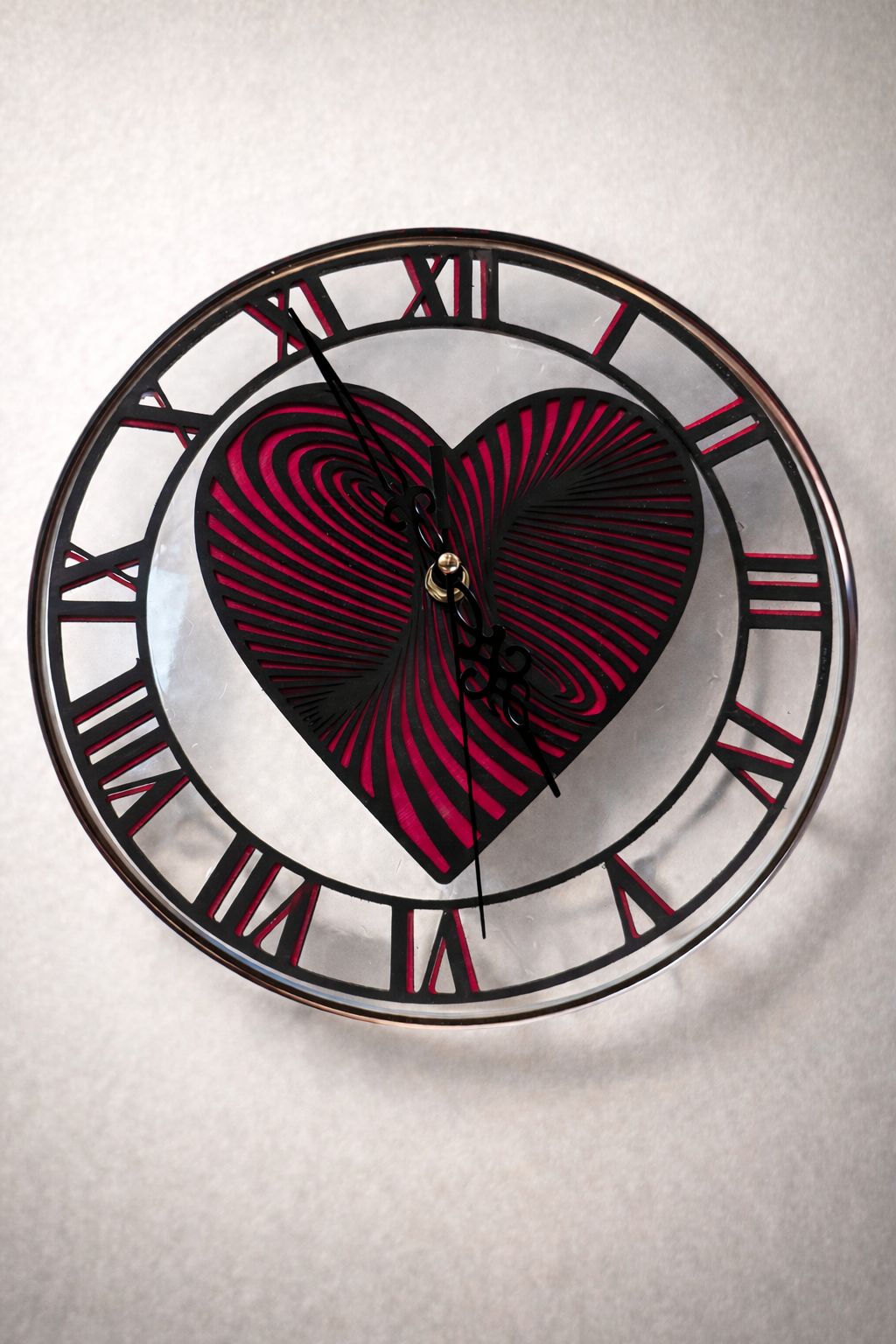 Heart of Time Wall Clock – Modern Roman Numeral Art Clock