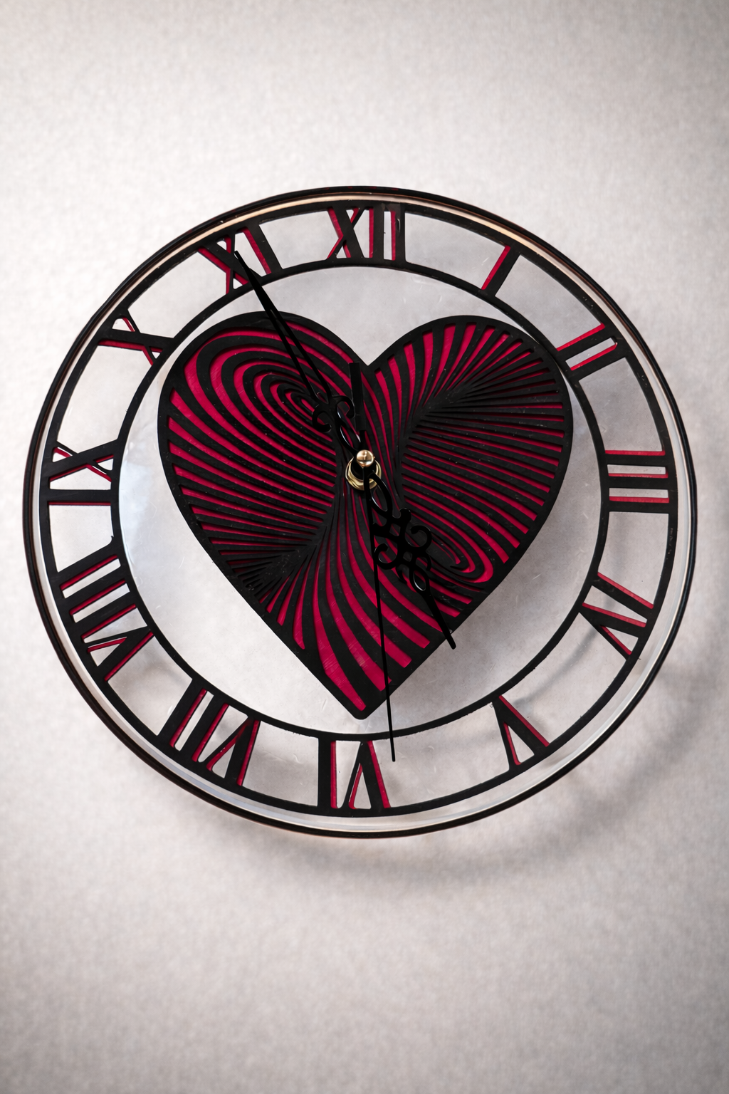 Heart of Time Wall Clock – Modern Roman Numeral Art Clock