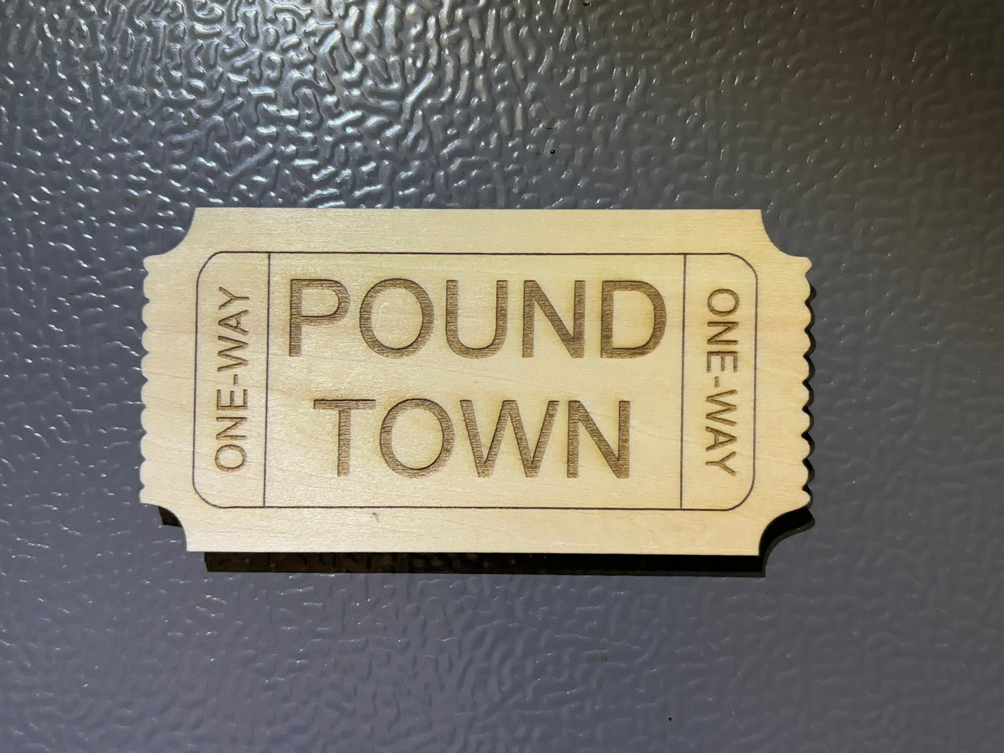 Customizable Valentine's Day Pound Town Ticket Keychain & Magnet with Heart Key Ring - Unique Gift for Couples